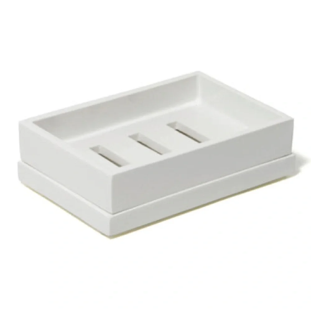Elegant White Lacquer Soap Dish by Jonathan Adler, Size 3.25”L x 5.25” W